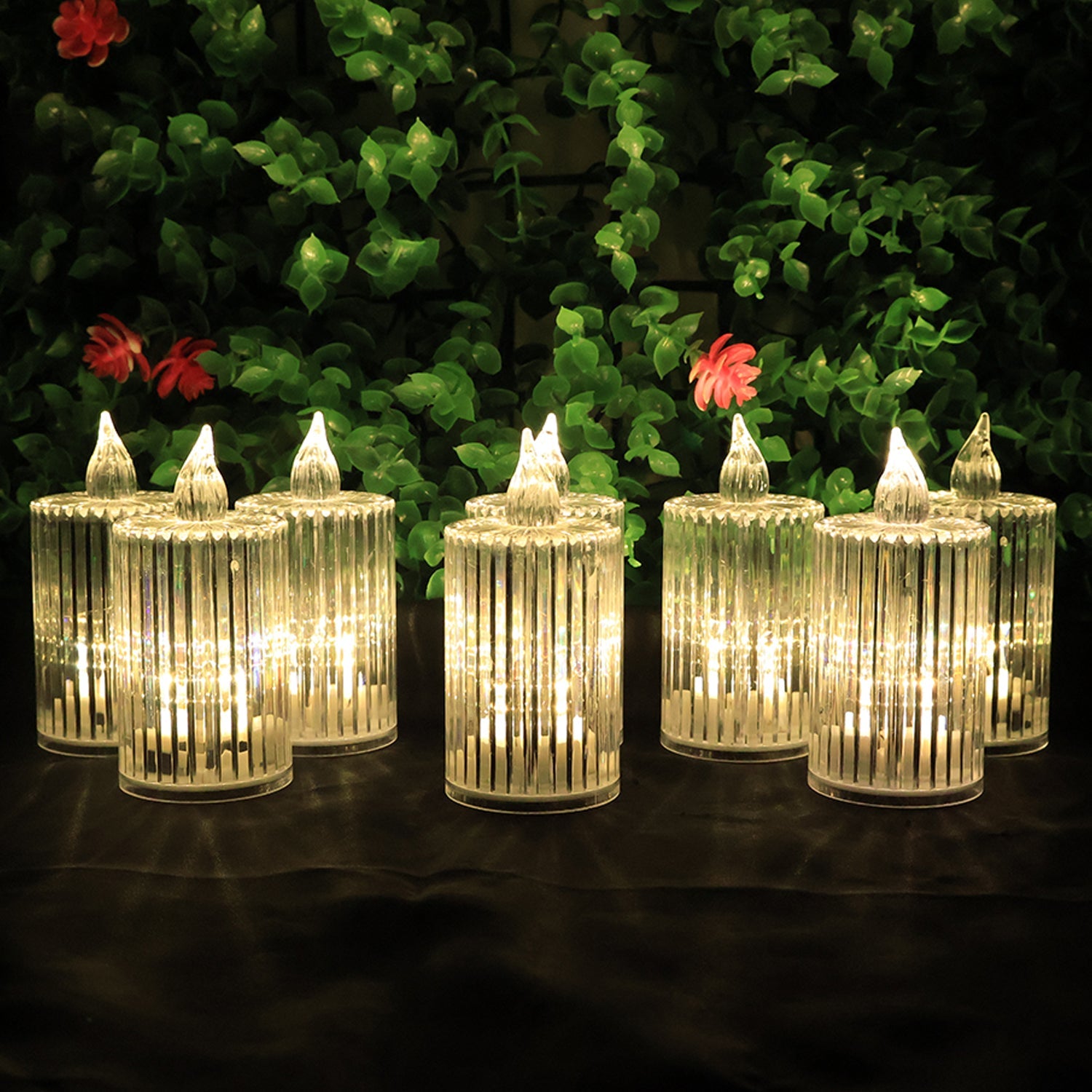 Premium Crystal Effect LED Flameless Candle Lights (8 Pc) Premium Crystal Effect LED Flameless Candle Lights (8 Pc)
